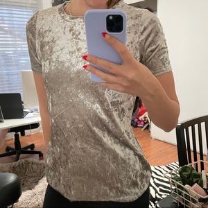 Crushed Velvet T Shirt